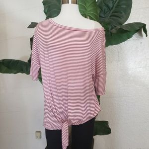 Pink and White Striped Top